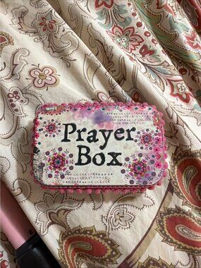 Prayer Box With Notes & Pen By Natural Life Floral Design Tin Box